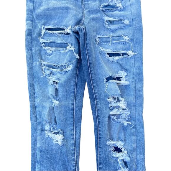American Eagle Curvy Hi-Rise Jegging Next Level Stretch Ripped Jeans Size 2 Reg - Picture 3 of 12